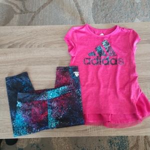 Girls Adidas shirt & capris set, size 5